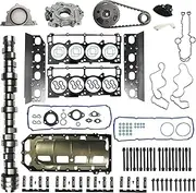5.7L Hemi Camshaft MDS Lifter Kit & Head Gasket Set & Oil/Water Pump, Timing Chain w/Bolts for 2009-2015 Ram 1500 Durango 5.7L V8, Replacement Parts 53022263AF 53022263AE 53021726AC 53021726AD