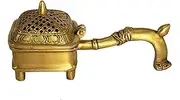 eSplanade Brass Incense Burner Dhoop Dani Stand with Handle- 15 cms