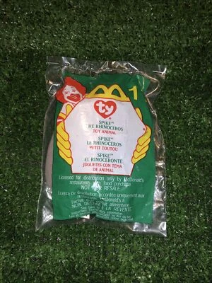 Mcdonalds Spike the rhino #11 beanie baby with error tag