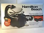 NEW NIB Flip Belgian Waffle Maker Silver Brushed Stainless Dishwasher Safe
