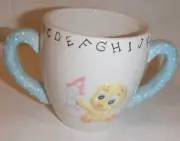 Baby Looney Tunes ABC Two-Handled Coffee Mug Cup Bugs Bunny Tweety Sylvester