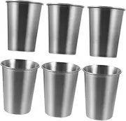 IMIKEYA 6Pcs Stainless Steel Cups Drinkware for Coffee Beer Juice Lightweight Resistant for Camping Hiking Versatile Drinkware