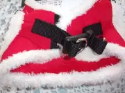 red Shearling Step-In HARNESS Dog M New medium Merry Christmas