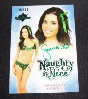 2015 Benchwarmer GEMMA LEE FARRELL Naughty - Nice Green Auto/10 PLAYBOY Playmate