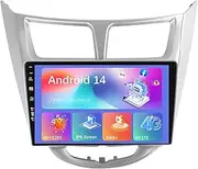 MISONDA 6G+128G Car Stereo Radio Player GPS Head Unit Android 14 Built in DAB+/4G/HDMI for Hyundai Verna/Solaris Accent 2012-2016 with Carplay DSP RDS Bluetooth Camera+Mic