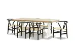 NORMANDY 7 Piece Dining Suite with Wishbone Replica MKII Dining Chairs