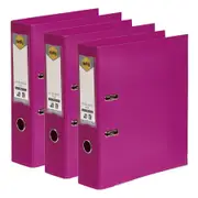 3x Marbig PE Lever Arch File Folder A4 Document Filing Organiser Holder Pink