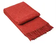 Brighton NZ Wool Throw Rug - Cherry