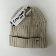 NWT SmartWool Wool Blend Rib Hat Beanie Almond Polyester Merino Wool Blend