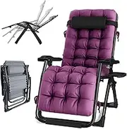 Zero Gravity Lounge Chair, Sun Loungers for Garden, Patio Recliner Folding Reclining Chair Padded Seat, Pillow, Relaxing Chair for Sports Yard Patio Lawn Camping Lounge Chair (Color : Brown Pads)