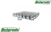 Lug Nut Cover, Chrome Plastic Push On 33mm x 2-7/8in Flat Top w/Flange 60pk