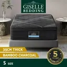 Giselle Bedding 35cm Mattress Single Bamboo Pocket Spring Euro Top Medium Firm