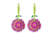 Vigar Flower Power Round Microfibre Duster Pink | Set of 2