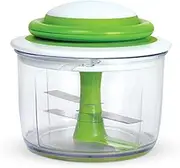 Chef'n VeggiChop Veggie Chopper Fruit & Vegetable Slicer Hand-Pull Manual Food Processor Gadget, Green/White (85045)