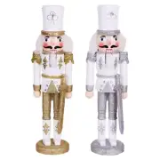 12 Inch Wooden Nutcracker Ornaments Christmas Decor Glitter Snowflake Soldier