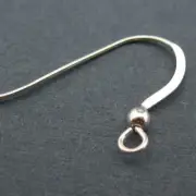 Sterling Silver Earring Finding-Flat Fish Hook with Ball ( 3 Pairs)