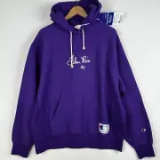 Champion Men's Glen Rice Collection Reverse Weave Hoodie Sweatshirt Large Purple