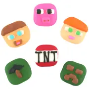 Minecraft Edible Sugar Cupcake Decorations (Pack of 6)