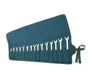 Tool Bag, Heavy Duty 16oz Waxed Canvas Wrench Roll Up Pouch, Multi DarkGreen