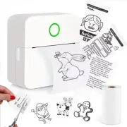 Mini Portabl Printer Inkless Sticker Maker, Free Cut Small Pocket Printer