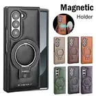 Phone Case For Samsung Galaxy Z Fold6 Fold5 4 3 Magnetic Leather Holder Cover