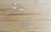 Dollhouse Curtain Rod Silver Metal Adjustable 1:12 Scale Miniatures 4.75" - 8"