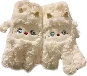 [Oshhni] Winter Gloves for Women Casual Soft Plush Gloves for Running Skiing Backpacking