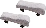 Eigell Office Chair Armrest Pads Arm Pads Comfortable Cotton Linen Ergonomic Elbow Support, Light Gray