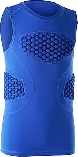 [DEVOROPA] Youth Boys Football Baseball Padded Compression Shirt Chest Protector Softball Lacrosse Rib Heart Sternum Guard