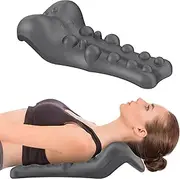Fanlecy Neck and Shoulder Relaxer with Upper Back Massage Point, Cervical Traction Device Neck Stretcher for TMJ Pain Relief and Cervical Spine Alignment Chiropractic Pillow (Grey)