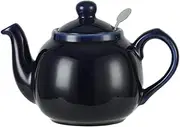 London Pottery Farmhouse Teapot with Infuser, Ceramic, Cobalt Blue, 2 Cup (600 ml)