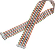 uxcell IDC Rainbow Wire Flat Ribbon Cable 2.54mm Pitch 26 Pin Connection Line FC Dual Female Gray Connector for DIY Experiment 2 Ft Length 1 Pcs