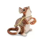 Jere Luxury Giftware, Bejeweled SWEET WILLIAM Mouse & Cookie Trinket Box with Ma