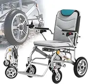 Lightweight Foldable Electric Wheelchair for Adults, aluminium alloy Motorized Power Wheelchair,Weight 14.5kg,Dual Powerful Motor, All Terrain Motorized Wheelchair, for Seniors(10AH)