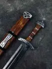Hand Forged Damascus Steel Northmen Viking Sword, Battle Ready Sword With Sheath