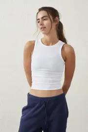 [Body] Body - Active Rib Tank Top - White 3XL WHITE