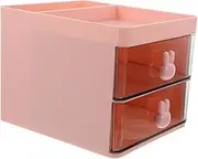 HOMOCONO Desk Organizer Drawer Storage Box Makeup Organizer for Desktop Stationery Storage Countertop Drawers Tidy Space-saving