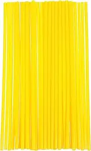 uxcell 72pcs Spoke Skins Covers 0.2" Plastic Universal Dirt Bike Spoke Skin Wraps Bicycle Motorcycle Wheel Decoration Protector for 8"-21" Rims, Yellow