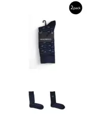 Emporio Armani Underwear EA Socks 2 Pack Crew Socks Men Blue Underwear