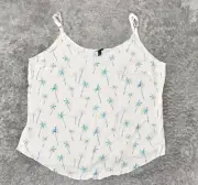 NEW Torrid Women's Plus Size 4 Blouse Top Sleeveless Beige Palms Rayon V-Neck