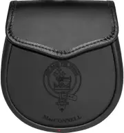 MacConnell Leather Day Sporran Scottish Clan Crest