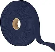 YELARXI Double Fold Bias Tape for Sewing, Quilt Binding Cotton Bias Tape Double Fold 1 Inch 25 Yards Fit for Hemming Seaming DIY Crafts Piping - (Dark Blue)
