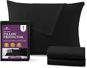 Circles Home, 100% Cotton Zippered Pillow Protector, Black, Toddler, Single Pack