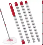 Mop Handle Replacement 4 Section Compatible Spin Mop Refills Brooms Mop Stick