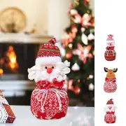 Christmas Doll Bag Knitted Christmas Drawstring Bag Reusable Christmas Candy