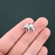 BULK 30 Elephant Charms Antique Silver Tone 2 Sided Charms- SC4545