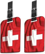 [Pack 2] tag8 Swiss Flag Tag Smart Bag tag |Trendy Luggage tag ID Identification | Suitcase Tag | Fashionable Digital Name tag | Airline Compliant, SITA World Tracer Code Enabled | Gift idea