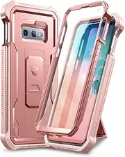 Dexnor for Samsung S10e Case, [Built in Screen Protector and Kickstand] Heavy Duty Military Grade Protection Shockproof Protective Cover for Samsung S10e - Rose Gold