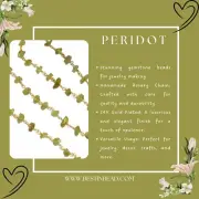 Peridot Chip Beads, 24K Gold Plated Chain, Natural Gemstone Strand, Jewelry