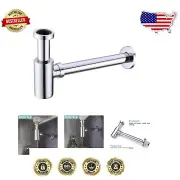 Adjustable Brass Chrome P Trap Drain Kit for Above-Counter Vessel Sinks
